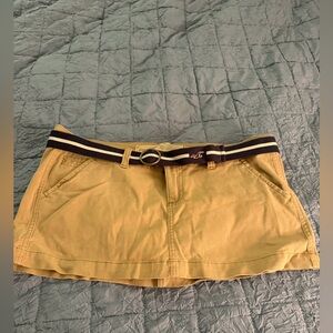 Hollister canvas Mini Skirt with Stripe Belt Vintage Y2K size 7